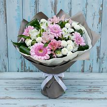 Букет цветов из:  Герберы, Альстромерии и Хризантемы #REPLACE_PRED# Чегеме