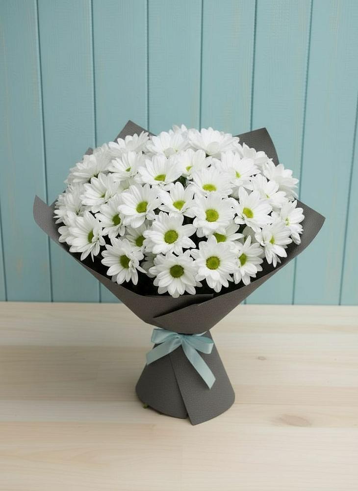 Букет белые хризантемы в Чегеме Букет цветов из: Хризантемы в Чегеме