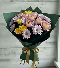 Букет цветов из:  Хризантемы и Розы в Чегеме