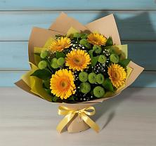 Букет цветов из:  Герберы и Хризантемы в Чегеме