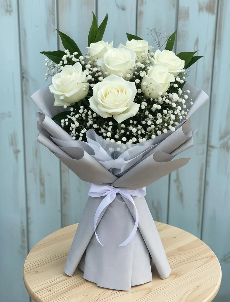 Букет из белых роз в Чегеме Букет цветов из: Розы в Чегеме