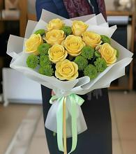 Букет цветов из:  Хризантемы и Розы в Чегеме