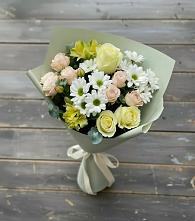 Букет цветов из:  Альстромерии, Розы и Хризантемы в Чегеме