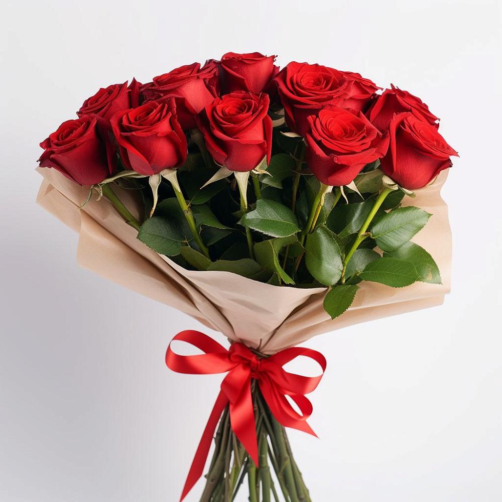 Букет 11 Красных роз Эдлесс Лав в Чегеме