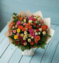 Букет Микс из разноцветных кустовых роз #REPLACE_PRED# Чегеме